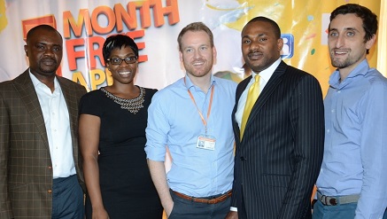 (L-r): Richard Iweanoge, general manager, Consumer Marketing, MTN, Funmi Ogutuga, operations lead, OLX, Jonathan Doerr, managing director, Jumia Nigeria, Olubayo Adekanmbi, chief marketing officer, MTN, and Massimiliano Spolazzi, CEO, Kaymu Africa at the launch of MTN APPtitude in Lagos.